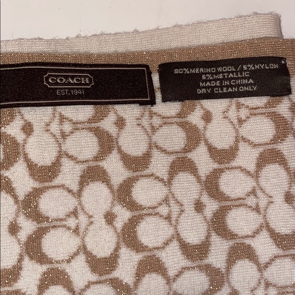 Coach Scarf and Brown Gloves - Picture 2 of 6